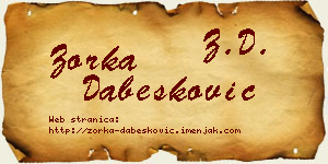 Zorka Dabesković vizit kartica